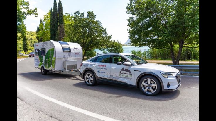 Dethleffs E.HOME Alpen Challenge: Rekordfahrt für den ersten elektrisch angetriebenen Caravan!