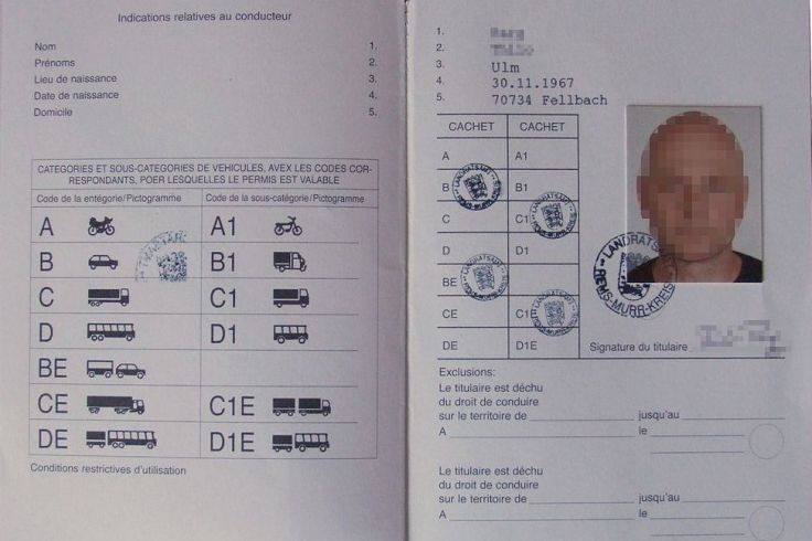 Beispiel eines Internationalen Führerscheins.