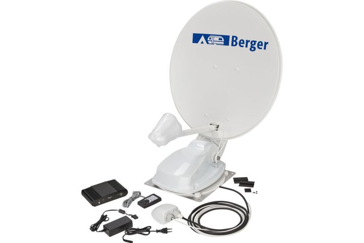 Die Satellitenlage Berger Fixed ist in zwei unterschiedlichen Größen erhältlich. Den Spiegel gibt's wahlweise mit 65 oder 80 Zentimeter Durchmesser.