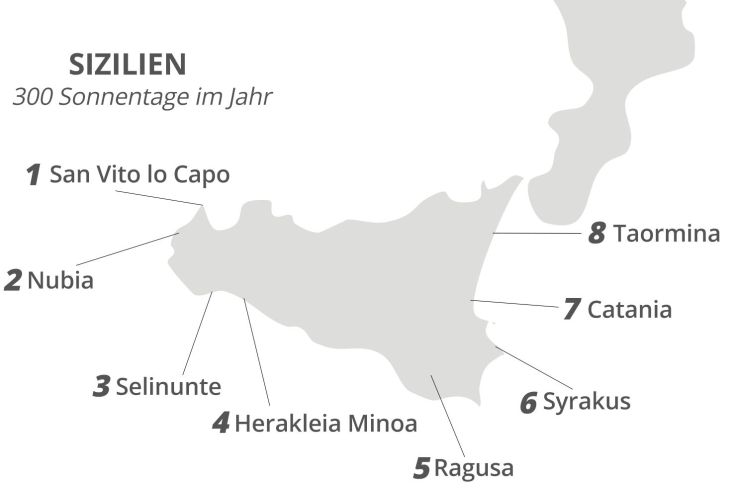Diese Orten haben Silke und Benjamin während des zweiten Teils ihrer Sizilienreise besucht.