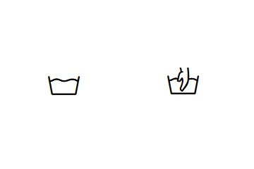 Dieses Symbol steht meist an erster Stelle und zeigt, ob in der Waschmaschine oder mit Hand gewaschen werden muss.