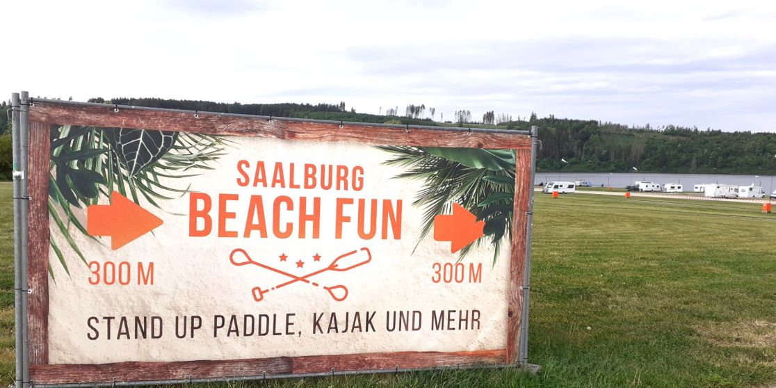 <span>Der Pop-up-Campingplatz Saalburg Beach</span>