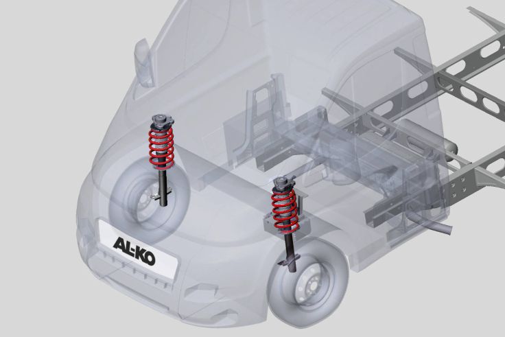 Alkos ACS Federbein ist eine Kombination aus Dämpfer und Schraubfeder. 