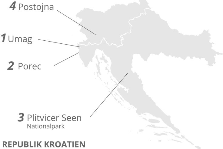 Hier siehst du die einzelnen Stationen unseres Kroatien-Urlaubes.