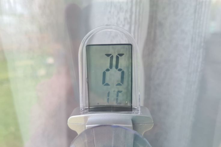 Temperatur Kinderzimmer nach 2 Stunden 25,1 °C