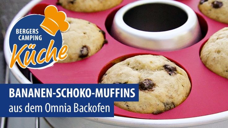 Saftige Bananen-Schoko Muffins: Omnia Backofen Camping Rezept | Fritz Berger