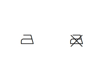 Das vierte Symbol besagt, ob Bügeln erlaubt ist oder nicht.