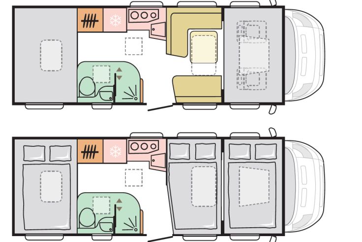 Doppelbett im Alkoven im Adria CORAL XL 670 SP