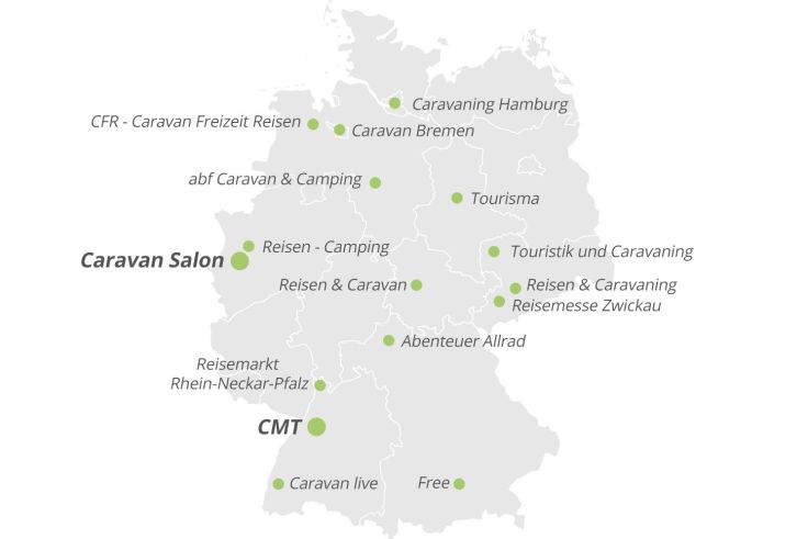 Campingmessen in Deutschland auf einen Blick.